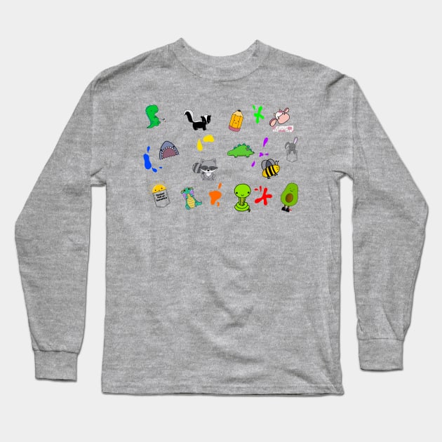 Cute character pattern Long Sleeve T-Shirt by Pickle-Lily